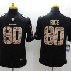 Nike San Francisco 49ers #80 Rice Black Salute TO Service Jersey