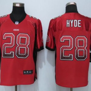 NEW Nike San Francisco 49ers 28 Hyde Drift Fashion Red Elite Jerseys