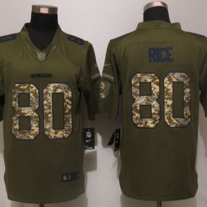 Nike San Francisco 49ers 80 Rice Green Salute To Service Limited Jersey