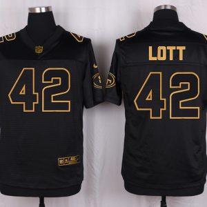 Mens San Francisco 49ers #42 Lott Pro Line Black Gold Collection Jersey