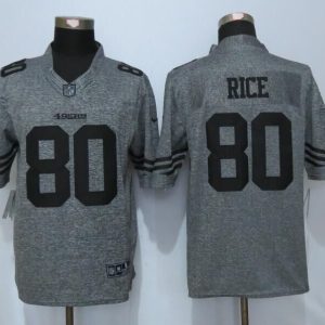 Nike San Francisco 49ers 80 Rice Gray Mens Stitched Gridiron Gray Limited Jersey