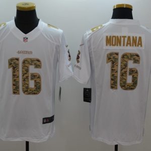 NFL San Francisco 49ers #16 Montana White Salute To Service Limited Jersey