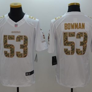 Nike San Francisco 49ers #53 Bowman White Saulte to Service Jersey