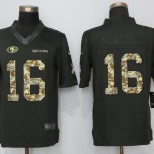 Nike San Francisco 49ers 16 Montana Anthracite Salute To Service Limited Jersey
