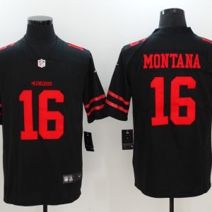 Nike San Francisco 49ers 16 Montana Black Vapor Untouchable Limited Jersey