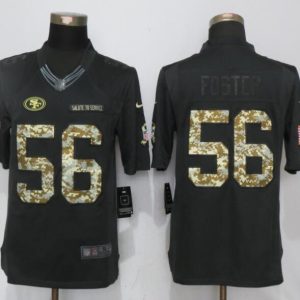 New Nike San Francisco 49ers 56 Foster Anthracite Salute To Service Limited Jersey