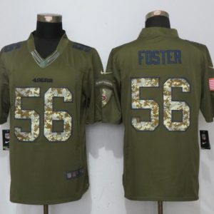 New Nike San Francisco 49ers 56 Foster Green Salute To Service Limited Jersey