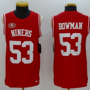 NFL San Francisco 49ers #53 Bowman Red Color Rush Tank Top
