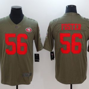 Mens San Francisco 49ers #56 Foster Olive Salute to Service Limited Jersey