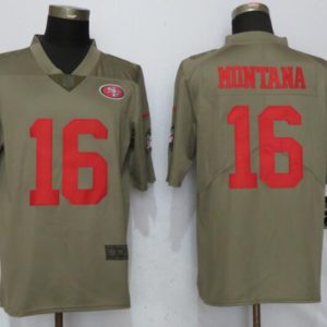 Nike San Francisco 49ers 16 Montana Olive Salute To Service Limited Jersey