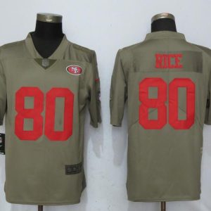 Nike San Francisco 49ers 80 Rice Olive Salute To Service Limited Jersey