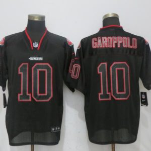 Nike San Francisco 49ers 10 Garoppolo Lights Out Black Elite Jersey