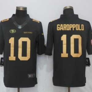 Nike San Francisco 49ers 10 Garoppolo Gold Anthracite Salute To Service Limited Jersey