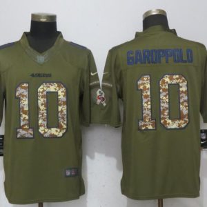 Nike San Francisco 49ers 10 Garoppolo Green Salute To Service Limited Jersey