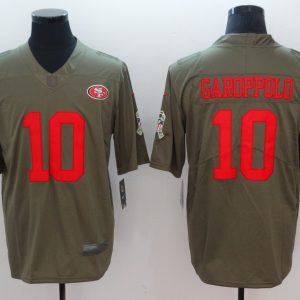 NFL San Francisco 49ers #10 Garoppolo Olive Limited Jersey