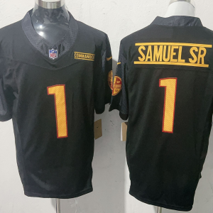 Men's Washington Commanders #1 Deebo Samuel Sr Black 2025 F.U.S.E. Vapor Limited Jersey