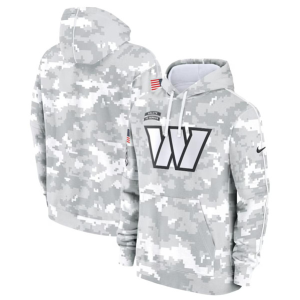 Men's Washington Commanders 2024 Arctic Camo Salute to Service Club Fleece Pullover