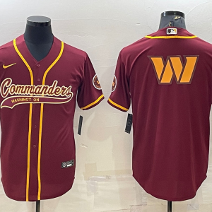 Men's Washington Commanders Burgundy Team Big Logo With Patch Baseball Nike Jersey