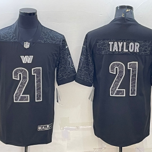 Men's Washington Commanders #21 Sean Taylor Black Reflective Limited Jersey