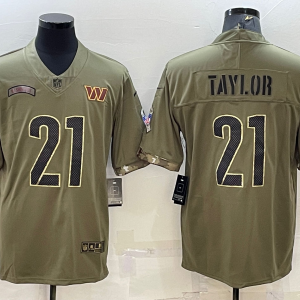 Men's Washington Commanders #21 Sean Taylor 2022 Olive Salute To Service Limited Jersey