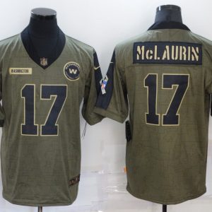 Men's Washington Redskins #17 Terry McLaurin 2021 Olive Salute To Service Limited Jersey
