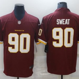 Men's Washington Football Team #90 Sweat Red Vapor Untouchable Limited Jersey
