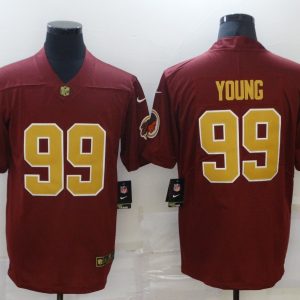 Men's Washington Football Team #99 Young Red Color Rush Limited Jersey