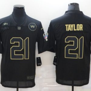 Men's Washington Football Team #21 Taylor 2020 Black Salute To Service Limited Jersey