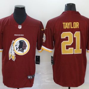 Men's Washington Redskins #21 Sean Taylor Red Team Big Logo Number Vapor Untouchable Limited Jersey