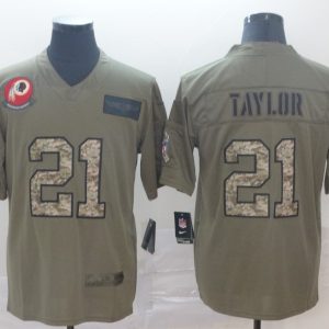 Men's Washington Redskins #21 Sean Taylor 2019 Olive/Camo Salute To Service Limited Jersey