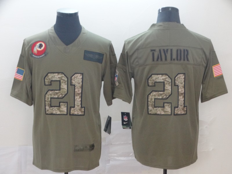 Men's Washington Redskins #21 Sean Taylor 2019 Olive/Camo Salute To Service Limited Jersey