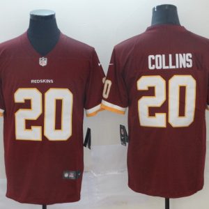 Men's Nike Washington Redskins #20 Collins Burgundy Red Team Color Vapor Untouchable Limited Jersey