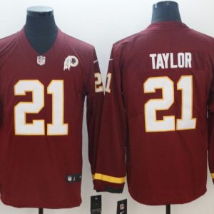 Men's Washington Redskins #21 Taylor Teams Nike Therma Long Sleeve Jersey