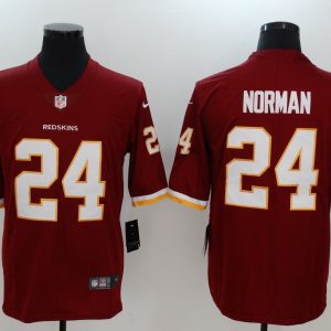 Mens Washington Redskins #24 Norman Red Yellow Number Vapor Untouchable Limited Jersey