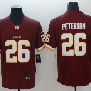 Mens Washington Redskins #26 Peterson Red Vapor Untouchable Limited Jersey