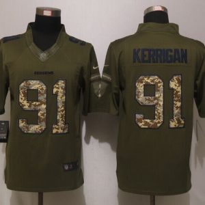Washington Redskins 91 Kerrigan Green Salute To Service Limited Jersey