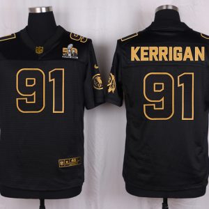 Mens Washington Redskins #91 Ryan Kerrigan Pro Line Black Gold Collection Jersey