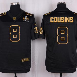 Mens Washington Redskins #8 Cousins Pro Line Black Gold Collection Jersey