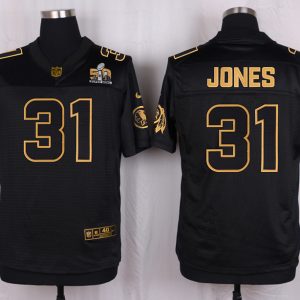 Mens Washington Redskins #31 Jones Pro Line Black Gold Collection Jersey