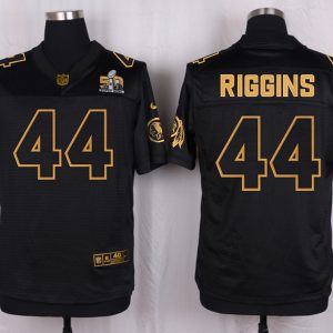 Mens Washington Redskins #44 Riggins Pro Line Black Gold Collection Jersey