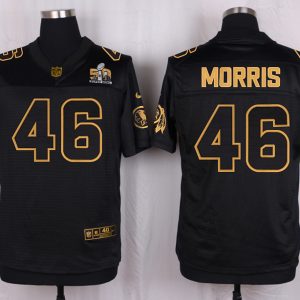 Mens Washington Redskins #46 Morris Pro Line Black Gold Collection Jersey