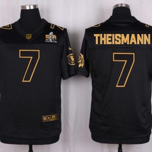 Mens Washington Redskins #7 Theismann Pro Line Black Gold Collection Jersey