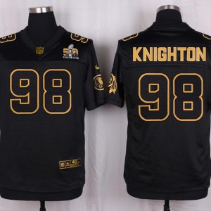 Mens Washington Redskins #98 Knighton Pro Line Black Gold Collection Jersey