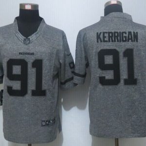 New Nike Washington Redskins #91 Kerrigan Gray Mens Stitched Gridiron Gray Limited Jersey