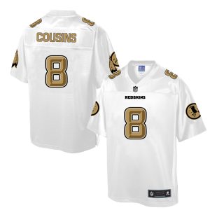 Mens NFL Washington Redskins #8 Cousins White Gold Collection Jersey