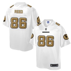 Mens NFL Washington Redskins #86 Reed White Gold Collection Jersey
