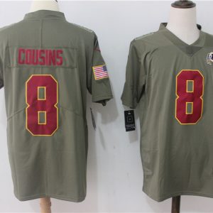 Mens Washington Redskins #8 Kirk Cousins Olive Salute to Service Limited Jersey
