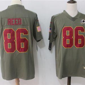 Mens Washington Redskins #86 Reed Olive Salute to Service Limited Jersey