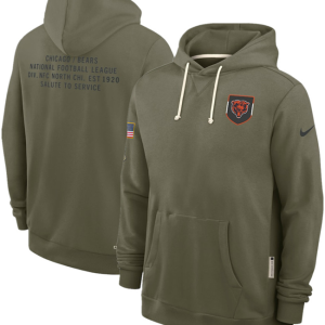 Men's Chicago Bears Olive 2025 Salute to Service Pullover Hoodie