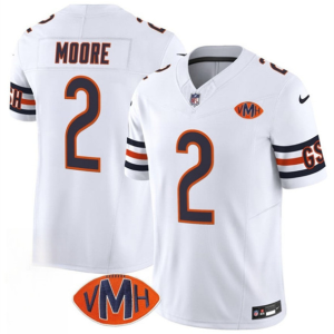 Men's Chicago Bears #2 D.J. Moore White 2025 F.U.S.E. With VMH Patch Vapor Limited Jersey